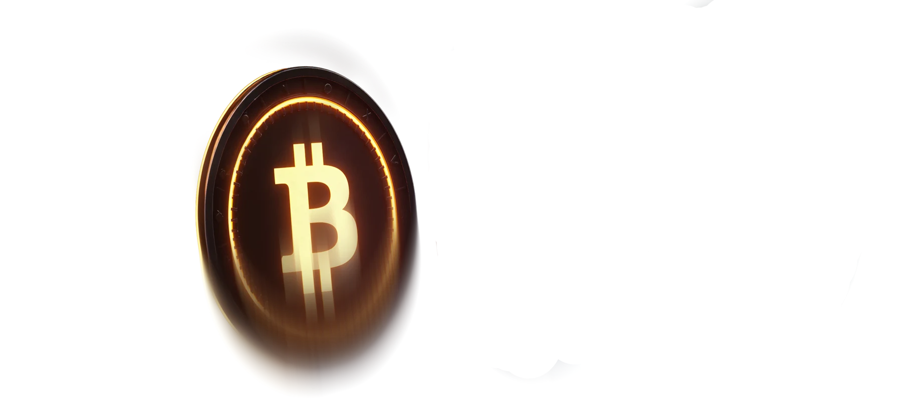 Glowing Bitcoin coin representing cryptocurrency payments.