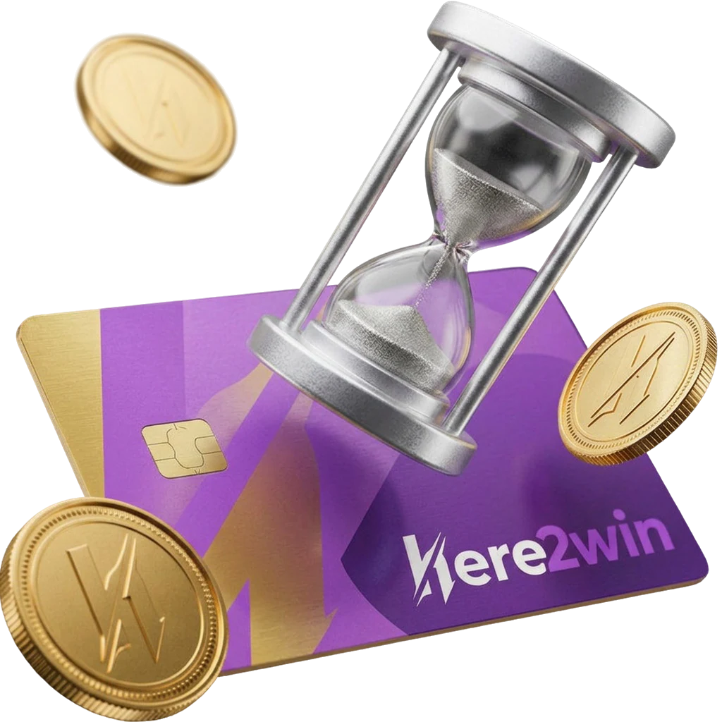 Hourglass resting on a bank card, representing identity verification timing.