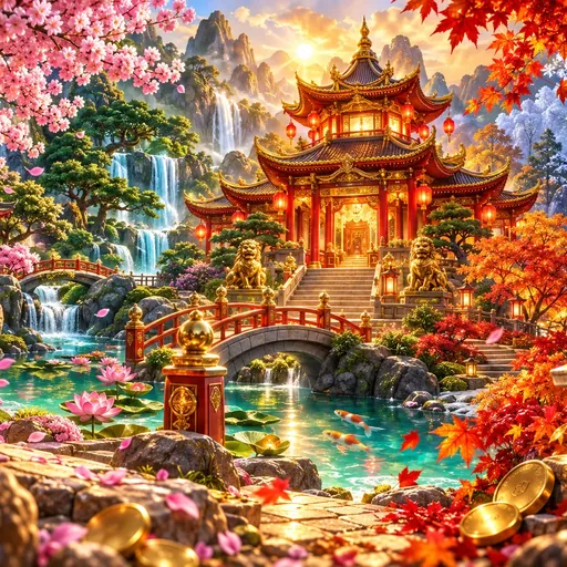 4 Seasons pokie cover art showing Betsoft's East Asian-inspired seasonal reel design